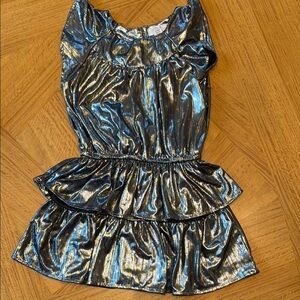 Metallic Silver and Gold Kids Dress